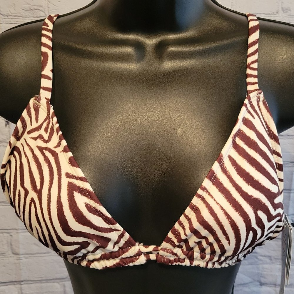 Sundazed Layla Zebra-Print Strappy-Back Bikini Top